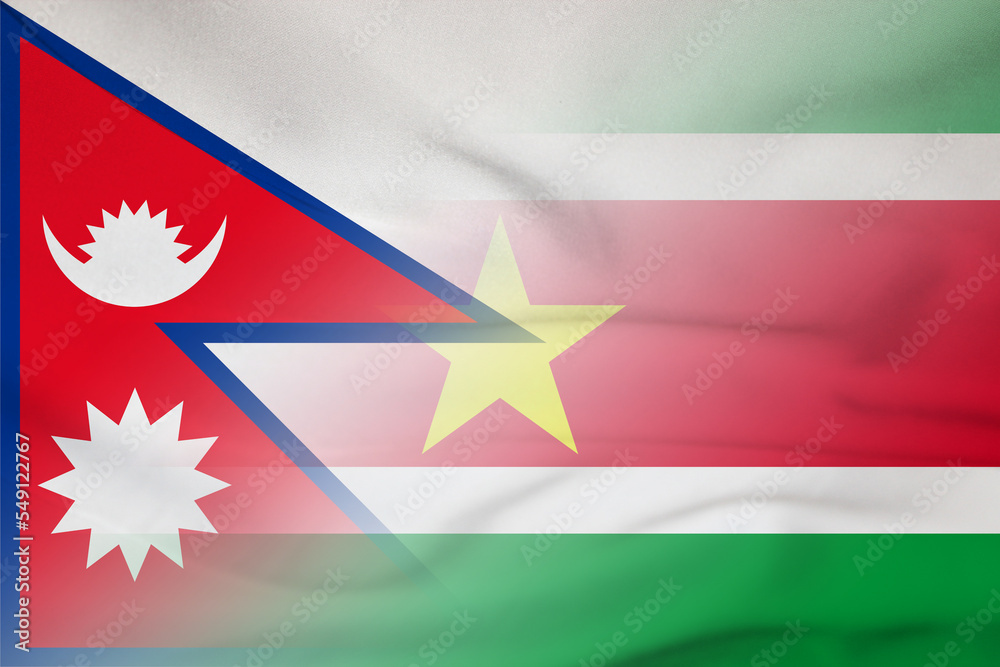 Nepal and Suriname official flag international contract SUR NPL Nepal and Suriname official flag international contract SUR NPL