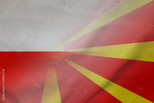 Poland and Macedonia national flag international contract POL