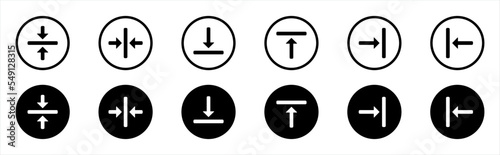 Align icons. Alignment symbol, buttons, signs, vector illustration