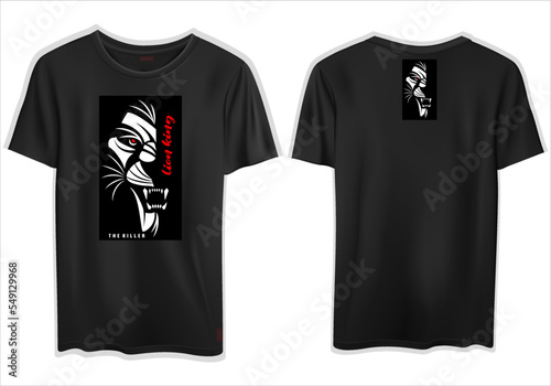 vector lion fighter illustration t shirt design
