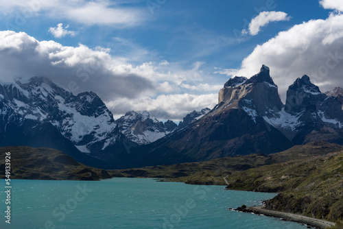 Glacial lake in front of Torres del Paine