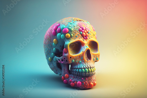 Painted skull in celebration of the Day of the Dead