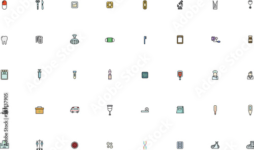 ミニカラー医療機器アイコンセット