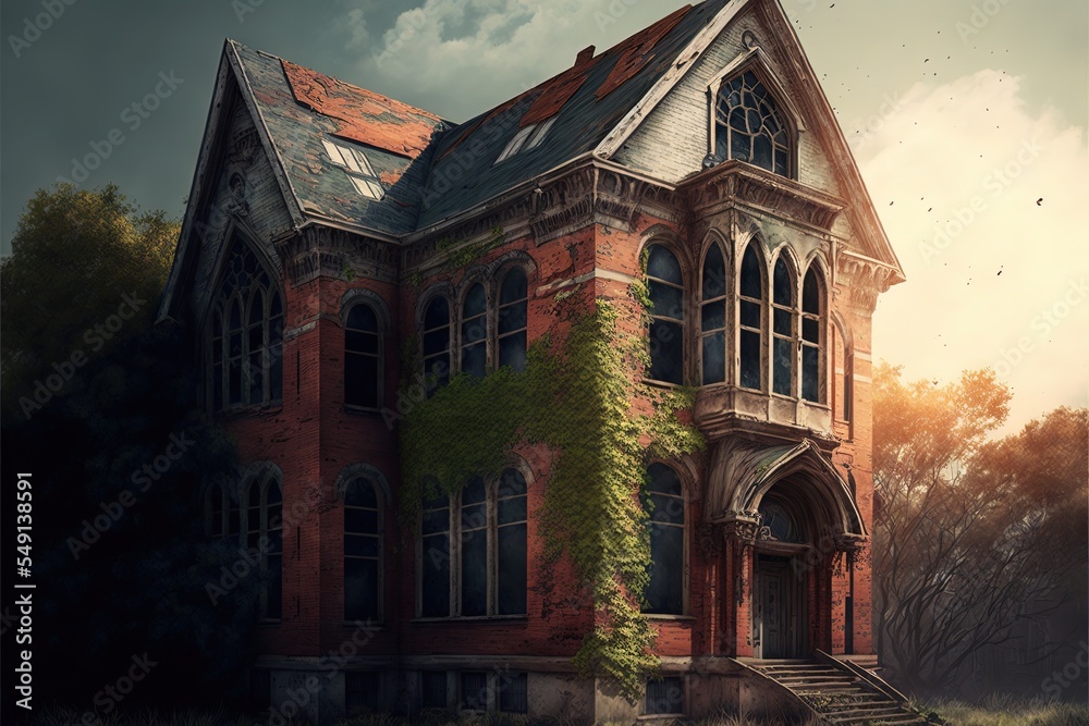 Abandoned Old School With Broken Windows Abandoned Old School With Broken Windows