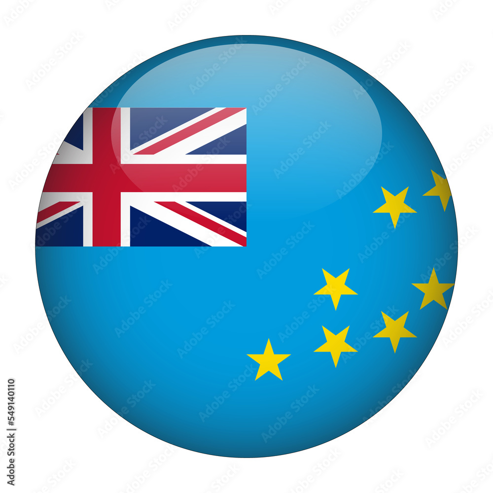Tuvalu 3D Rounded Flag with Transparent Background Tuvalu 3D Rounded Flag with Transparent Background