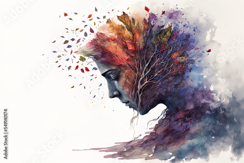 Watercolor Poetry Illustration photo