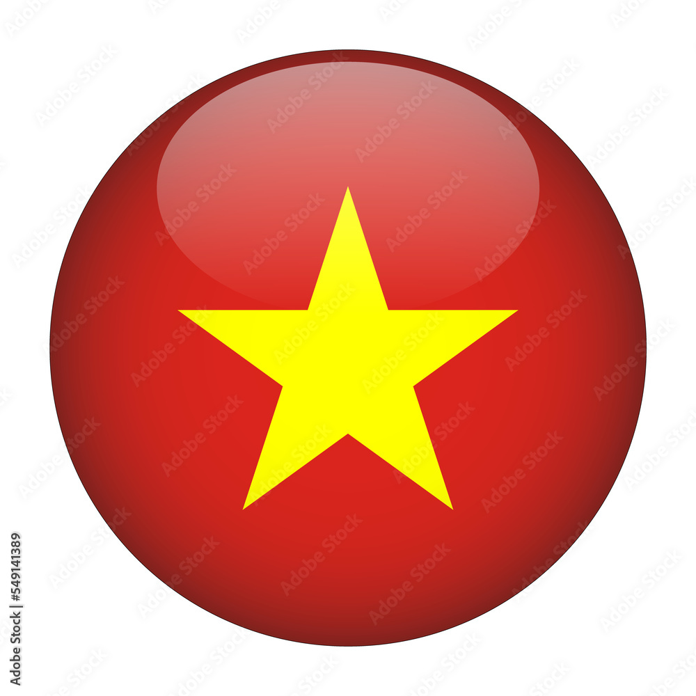 Vietnam 3D Rounded Flag with Transparent Background 
