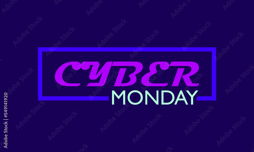Fototapeta premium cyber monday slogan, typography graphic design, vektor illustration, for t-shirt, background, web background, poster and more.