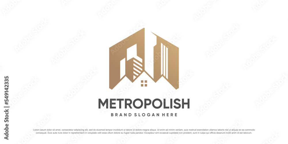 Fototapeta premium Building logo design vector with creative and unique style