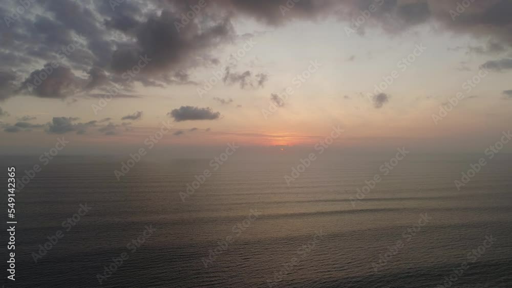 aerial view sunset over ocean. seascape. colorful sunset over sea in tropics. Flying over surface sea at sunset. aerial seascape ocean surface. Travel concept aerial view sunset over ocean. seascape. colorful sunset over sea in tropics. Flying over surface sea at sunset. aerial seascape ocean surface. Travel concept