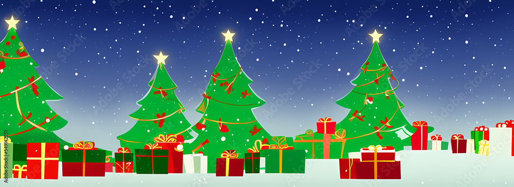 Fototapeta premium Horizontal Christmas banner