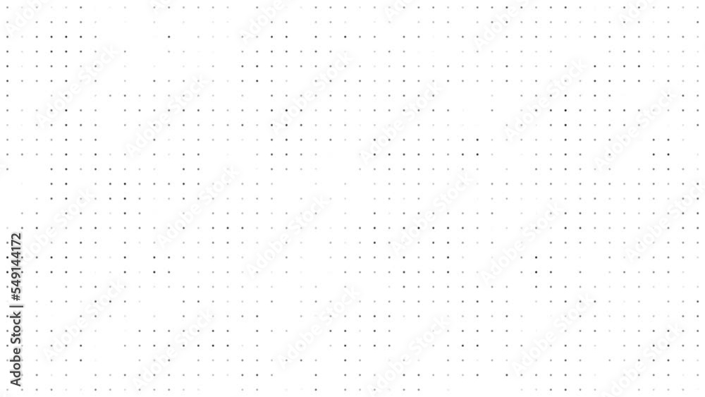 Black floating dots on white background loop. Slow mosaic chaotic
