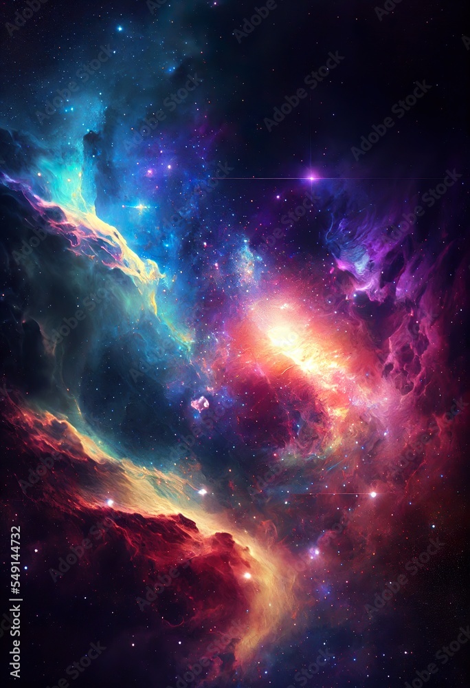 bright galaxy with starry lig, a galaxy in space, illustration with atmosphere nebula bright galaxy with starry lig, a galaxy in space, illustration with atmosphere nebula