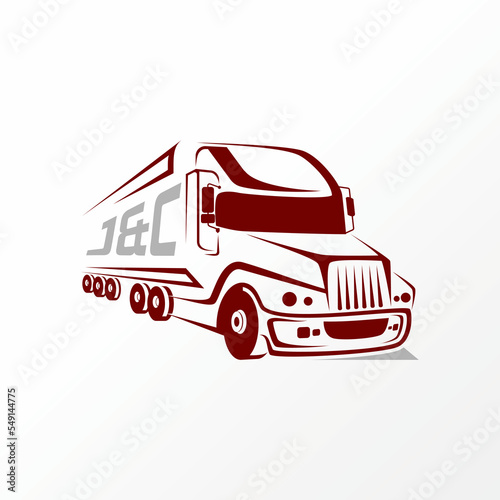 Simple and unique truck cargo container delivery image graphic icon logo design abstract concept vector stock. Can be used as symbol related to transportation or driver
