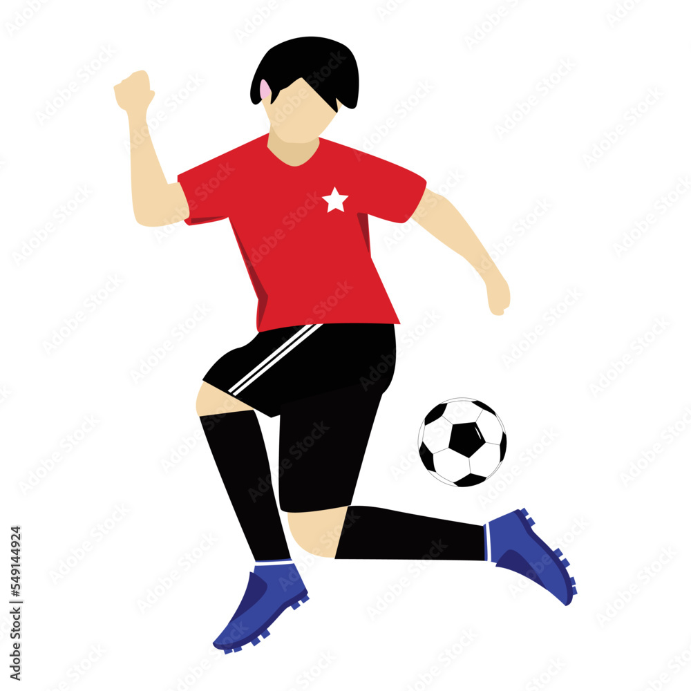Boy playing with ball vector illustration