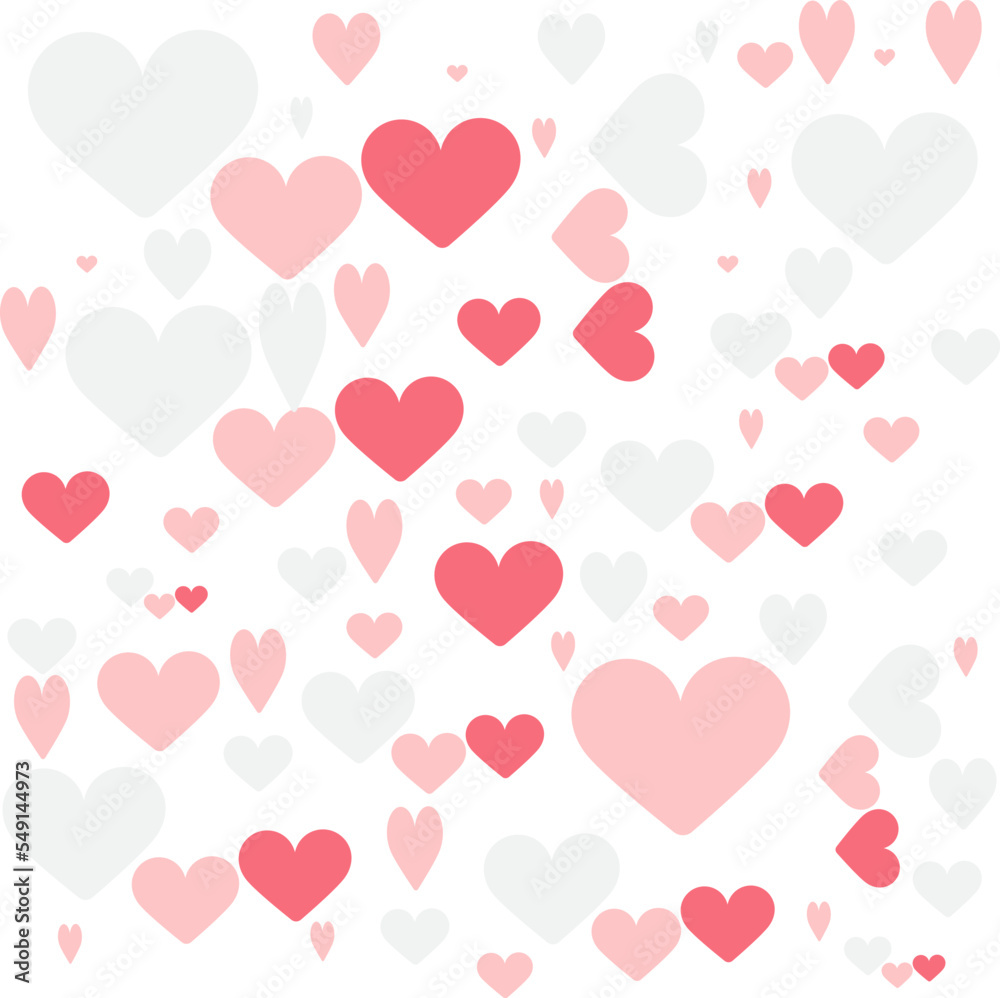 Background valentine day.Cute hand drawn hearts seamless pattern, lovely romantic background, great for Valentine's Day.