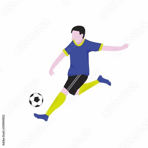 Football player kicking ball vector illustration