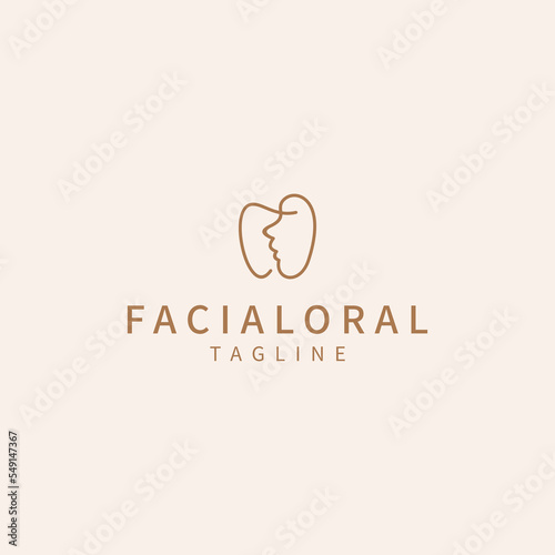 Face and teeth logo icon design template