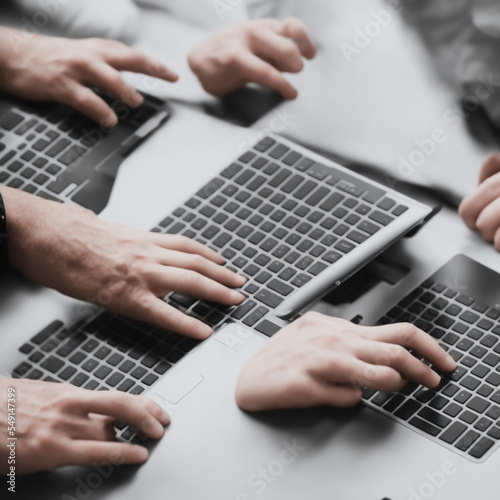 Man hands work on a computer keyboard