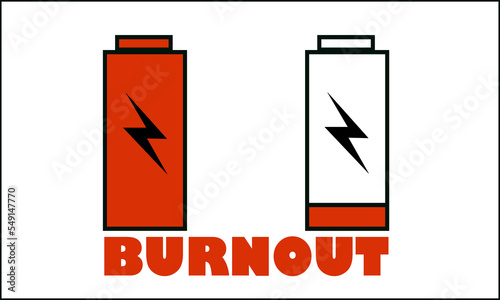 Vector design of burnout or worn out or exhausted battery.