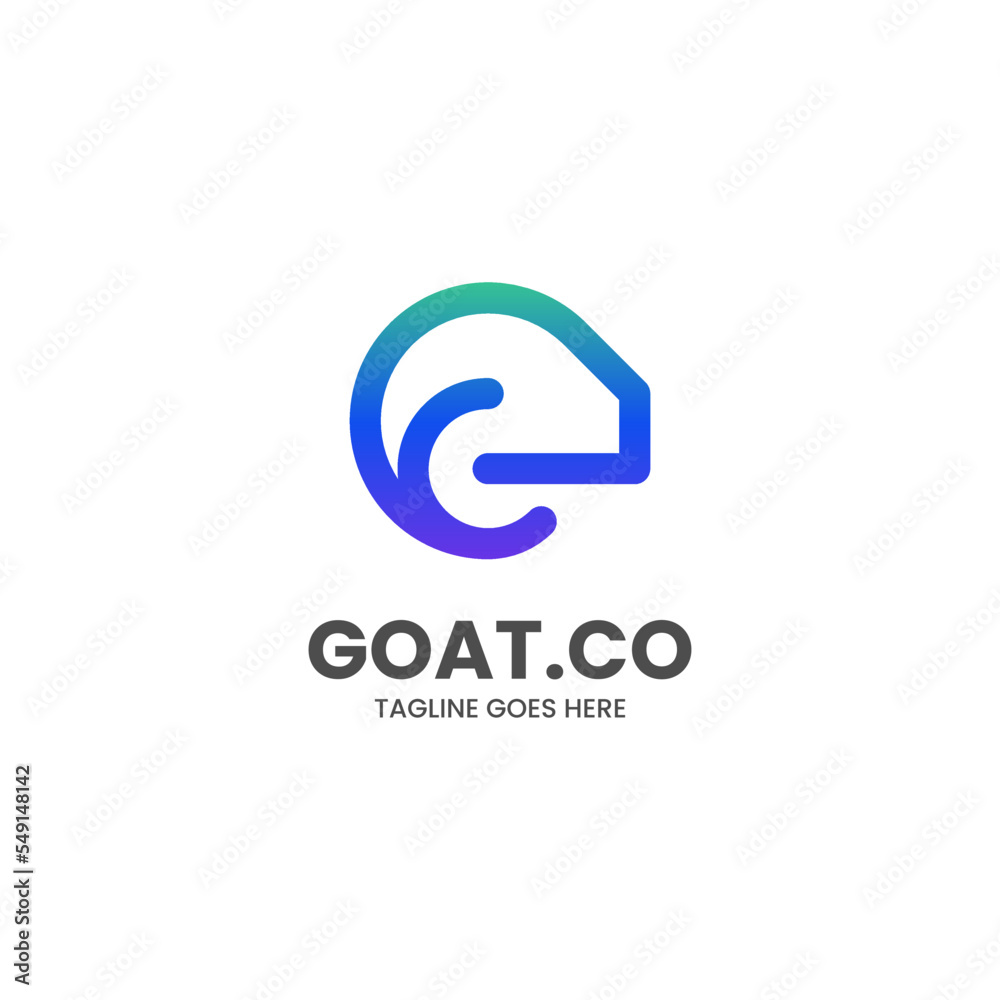 Vector Logo Illustration Goat Gradient Line Art Style Vector Logo Illustration Goat Gradient Line Art Style