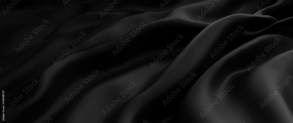 Fototapeta premium Black cloth background with copy space 3d render