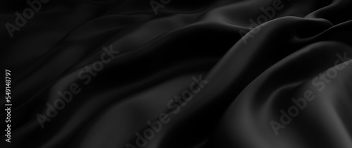 Black cloth background with copy space 3d render
