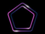 Geometric pentagon shape neon frames luxury line vector illustration