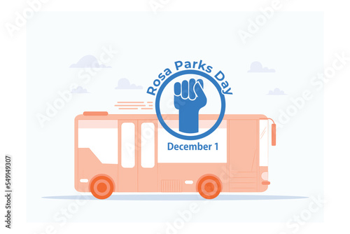 Rosa Parks Day, Montgomery bus boycott concept, flat vector modern illustration