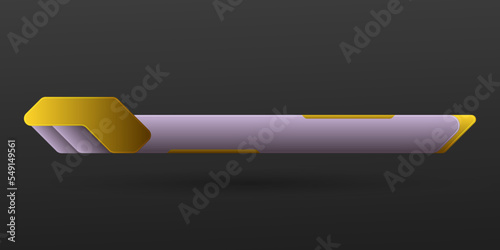 Gold with soft pink lower third title banner bar for video stream title