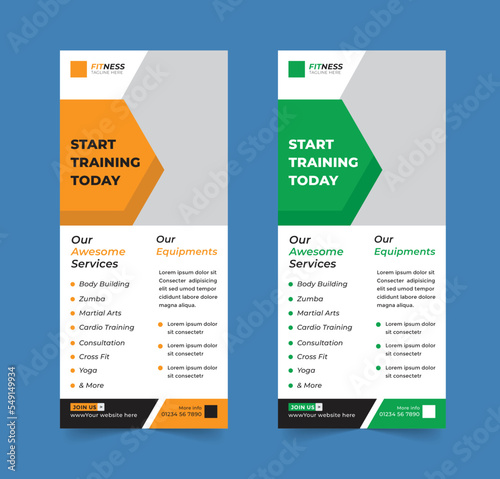 Fitness rack card dl flyerdesign