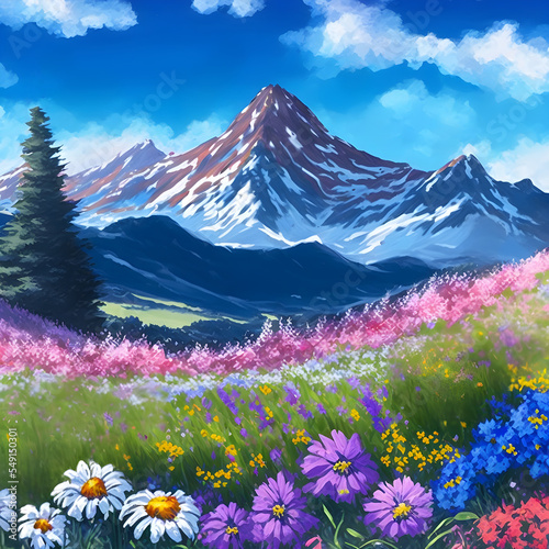 Illustration of a beautiful landscape 
