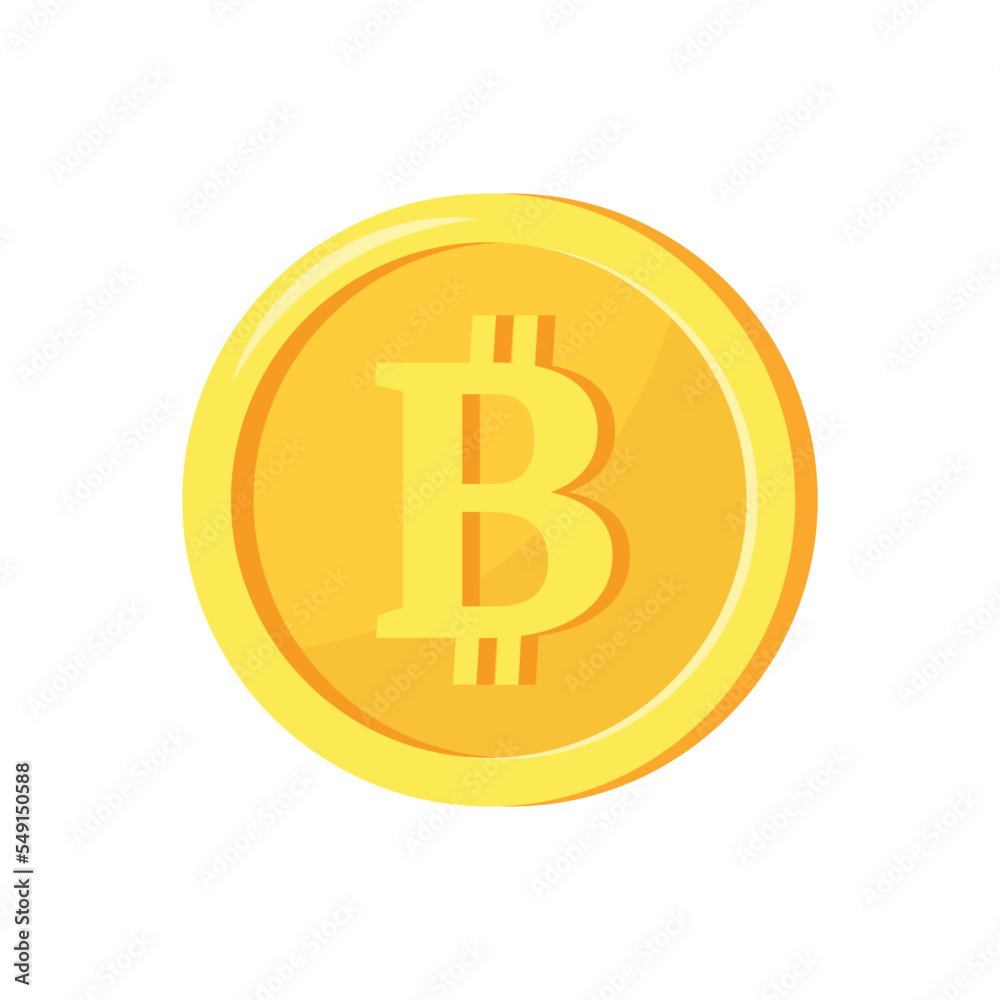 Bitcoin coin isolated on white background. Vector illustration Bitcoin coin isolated on white background. Vector illustration