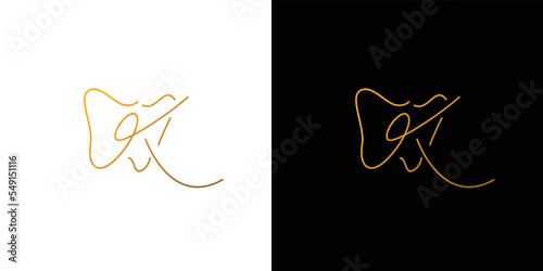  modern and luxurious letter K initials dentist logo design.