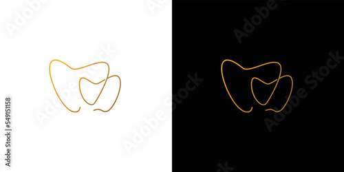 Simple and modern double dentist logo design