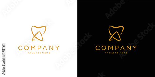 Simple and modern letter A initials dentist logo design 2