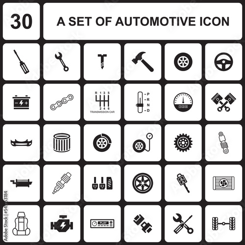 automotive set icon , machine icon vector