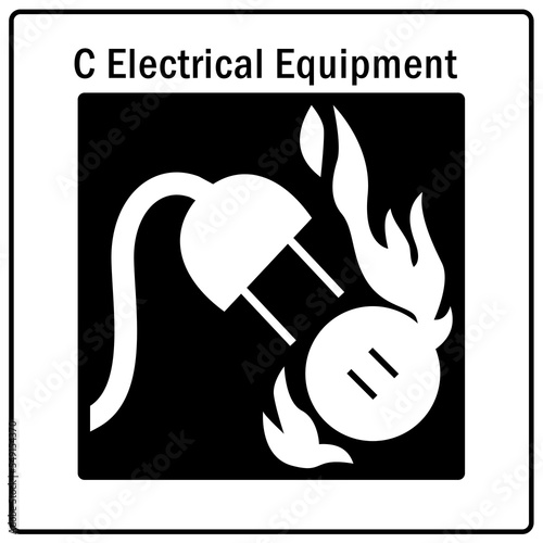 Fire emergency sign C electrical equipment