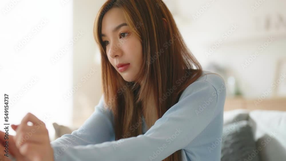 Young asian woman upset , sadness and frustrated by problem with work or relationships. Feeling despair and anxiety, loneliness, having psychological trouble Young asian woman upset , sadness and frustrated by problem with work or relationships. Feeling despair and anxiety, loneliness, having psychological trouble