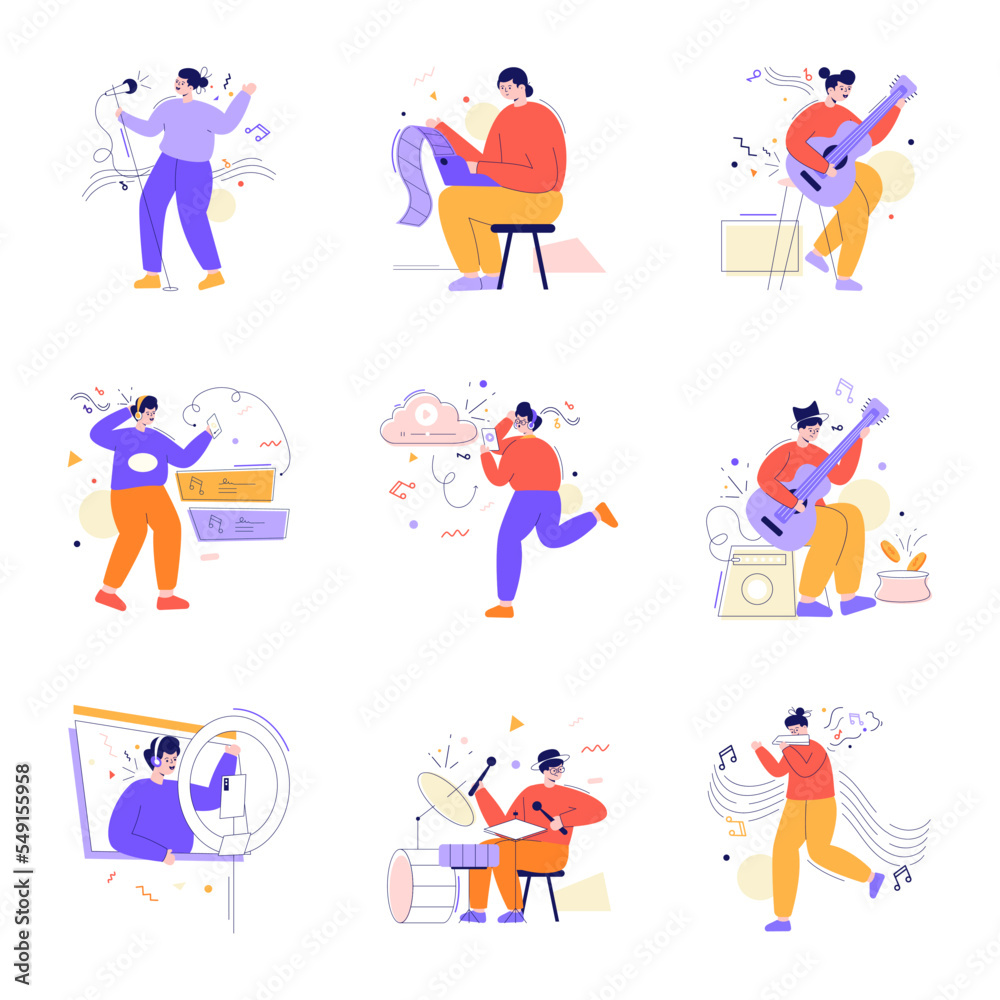 Pack of Interactive Flat Illustrations 

