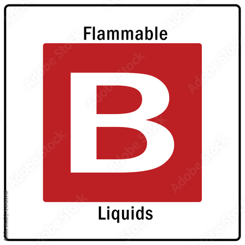 Fire emergency sign flammable liquid