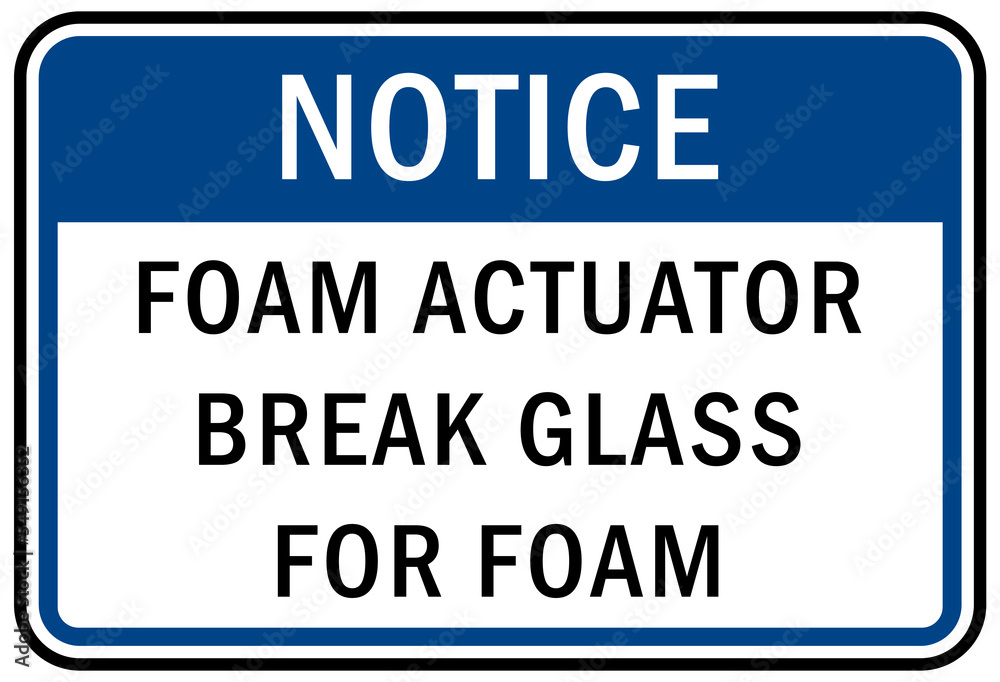 Fire emergency sign Foam actuator break glass for foam Fire emergency sign Foam actuator break glass for foam