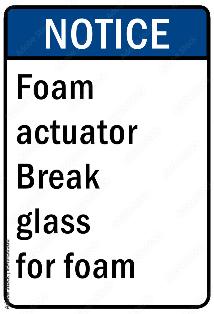 Fire emergency sign Foam actuator break glass for foam Fire emergency sign Foam actuator break glass for foam