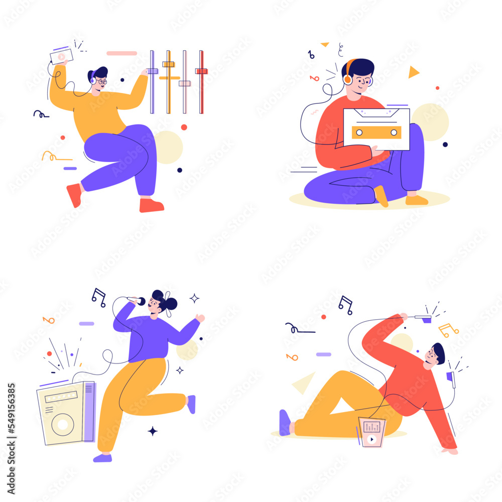 Set of Music and Media Flat Illustrations
Set of Music and Media Flat Illustrations