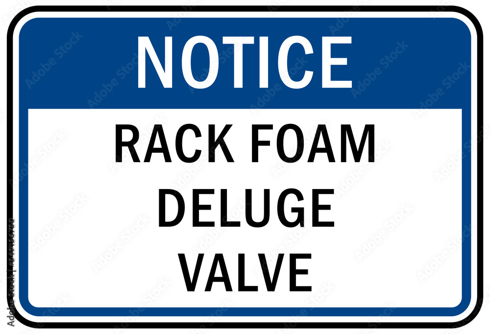 Fire emergency sign rack foam deluge valve