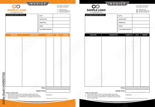 Invoice Template, Bill Template, Receipt Template, Customer Invoice, Goods Invoice