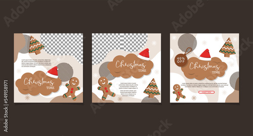 Ginger Bread Christmas Time Sale Social Media Promotion Design