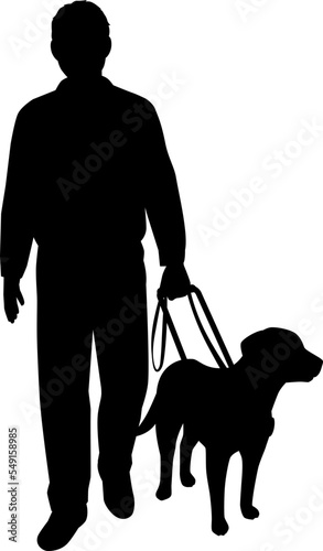 盲導犬と歩く男性 photo