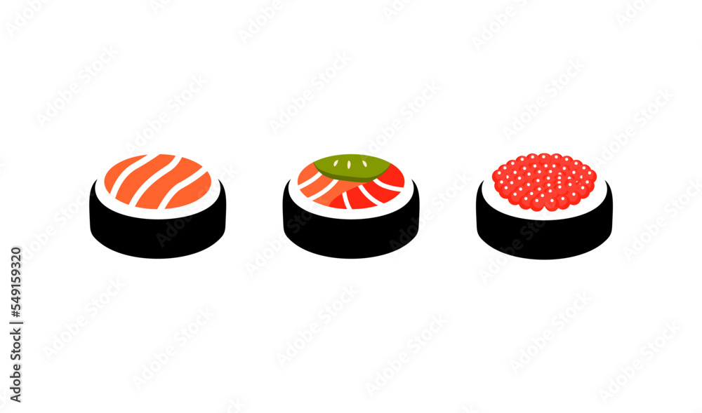 sushi roll illustration flat design vector stock sushi roll illustration flat design vector stock