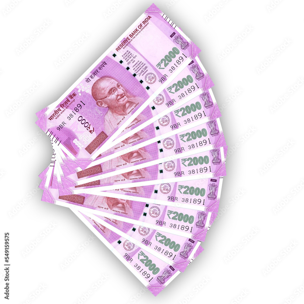 Indian INR 2000 Rupees Notes Stock Illustration | Adobe Stock